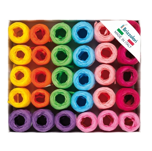 [D88177] 30 ovine rafia sintetica 6802 5mmx20mt assortimento primavera Brizzolari