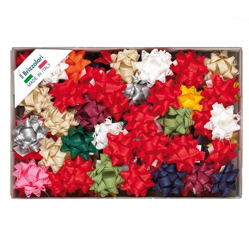 [D88179] 100 stelle rafia sintetica 6802 14mm assortimento natale Brizzolari