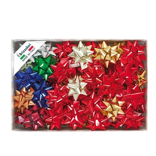 [D88238] 70 stelle nastro metal 6870 19mmxdiam.9cm colori assortiti Brizzolari