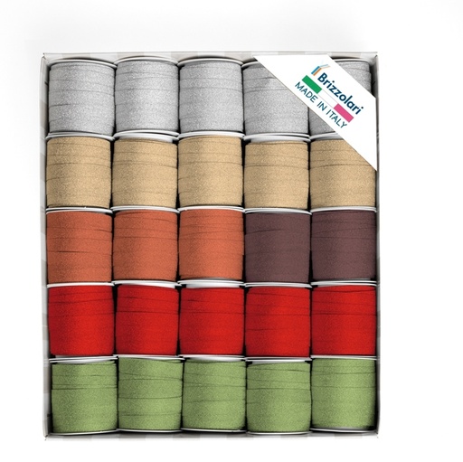 [D88240] 25 rocche Glitty 68245 10mmx5mt colori assortiti Brizzolari