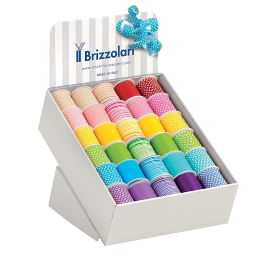 [D88260] 60 rocche nastro in polipropilene 10mmx10mt fantasie ass. primavera Brizzolari