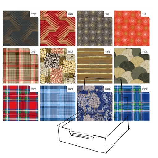 [D88309] Scatola 100fg carta regalo Raso Classico 70X100cm Rex Sadoch