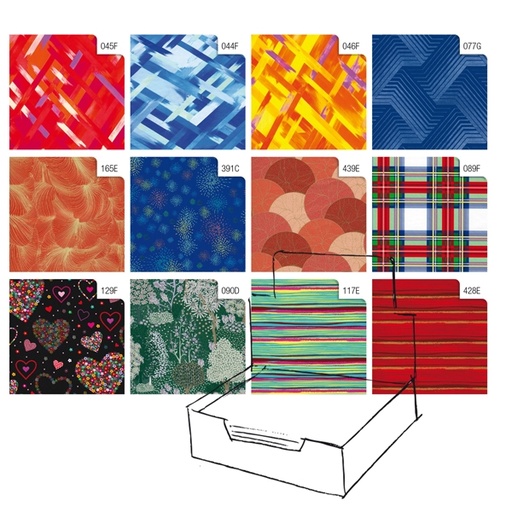[D88311] Scatola 100fg carta regalo Raso Colors 70X100cm Rex Sadoch