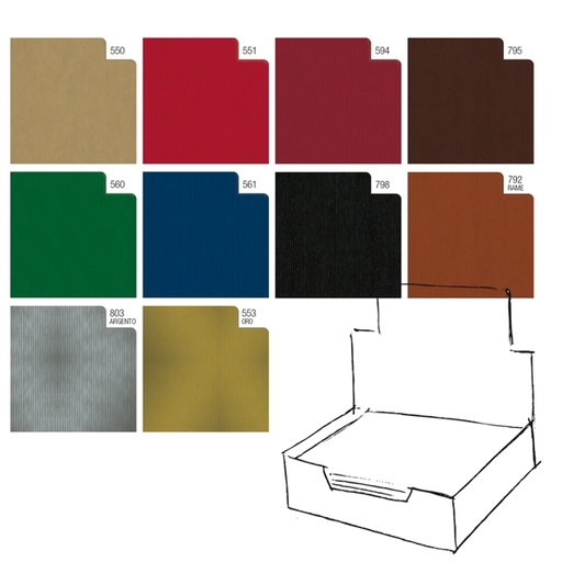 [D88314] Scatola 100fg carta regalo Kraft Dark 70X100cm Rex Sadoch