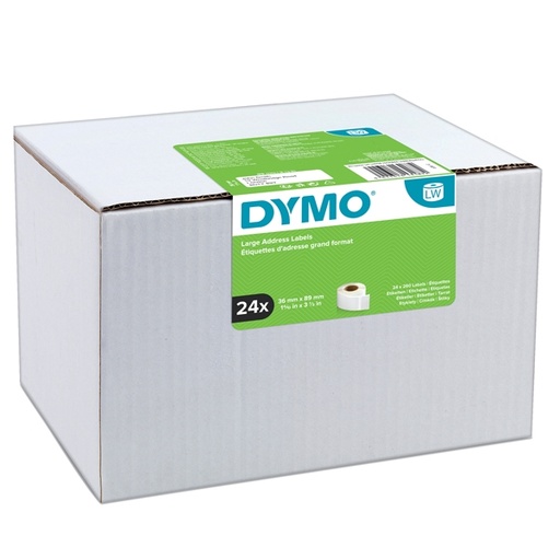[D88333] Value pack 24 rotoli eichette Indirizzi Estesi 36x89mm bianco (260e/rt) Dymo LW