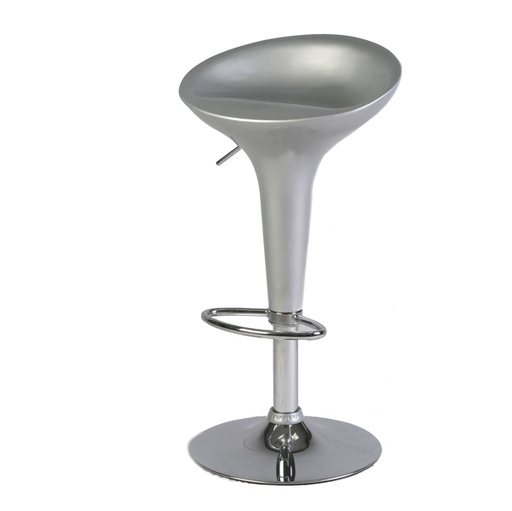 [D88348] SGABELLO BAR in ABS e ACCIAIO H55/78cm GRIGIO