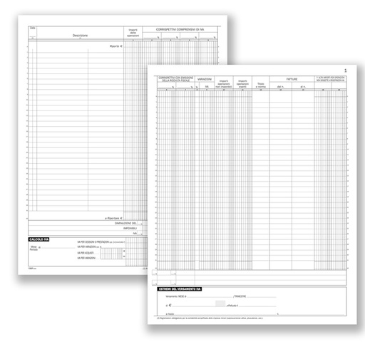 [D88598] Registro Corrispettivi 16pag. num.31x24,5cm DU1386N0000 Data Uffcio