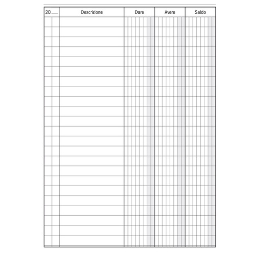 [D88611] Registro Dare-Avere-Saldo 96pag. 17x12cm DU133300000 Data Ufficio