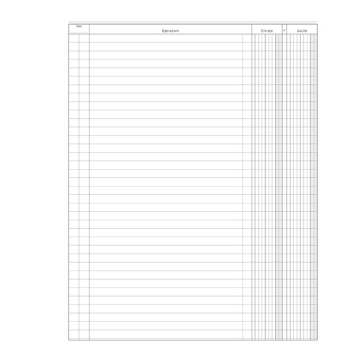 [D88614] Registro Entrate-Uscite 100pag. 31x24,5cm DU135800000 Data Ufficio