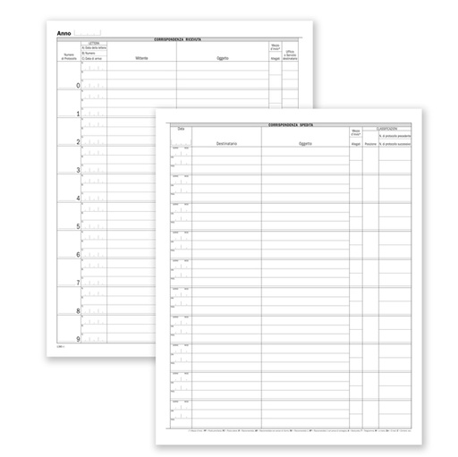 [D88627] Registro corrispondenza arrivo/partenza 50pgg. 31x24,5cm DU138000000 DU