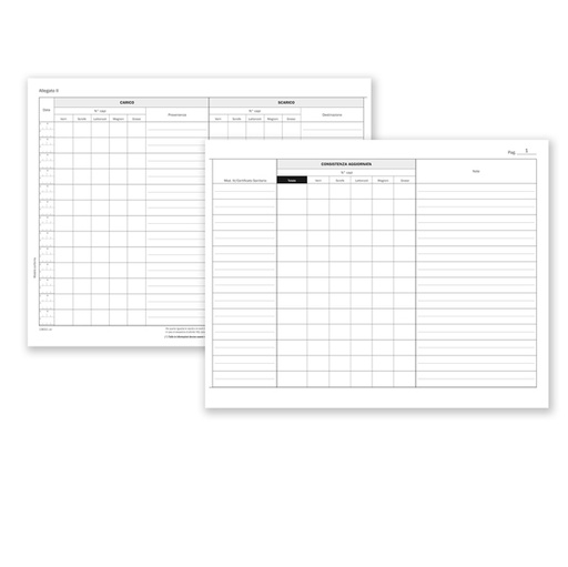 [D88671] Registro carico/scarico suini 23pag. num. 31x24,5cm DU138311000 DU