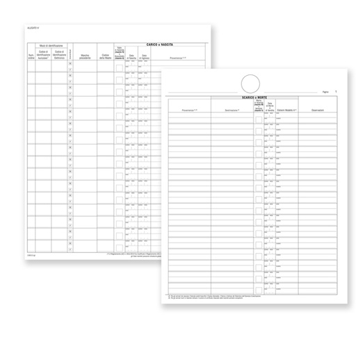 [D88672] Registro carico/scarico bovini 23pag. num. 31x24,5cm DU138313000 DU