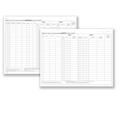 [D88673] Registro carico/scarico ovini/caprini 46pag. num. 24,5x31cm DU138412000 DU