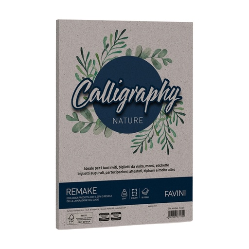 [D94640] Carta Calligraphy Nature REMAKE A4 50fg 250gr scoglio FAVINI