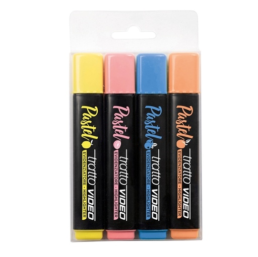 [D88920] astuccio 4 evidenziatori Tratto Video Pastel colori assortiti