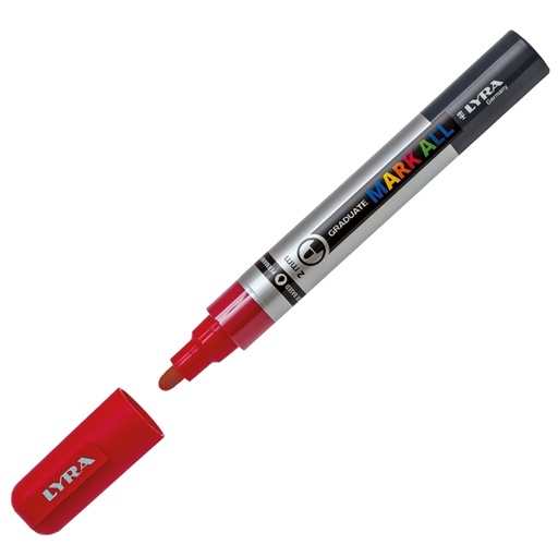 [D88923] Marcatore Graduate Mark All punta tonda rosso Lyra