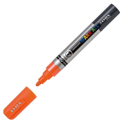 [D88936] Marcatore Graduate Mark All punta tonda arancione fluo Lyra