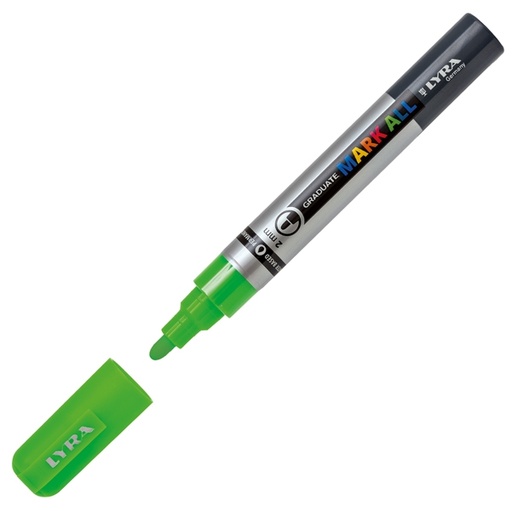 [D88937] Marcatore Graduate Mark All punta tonda verde fluo Lyra