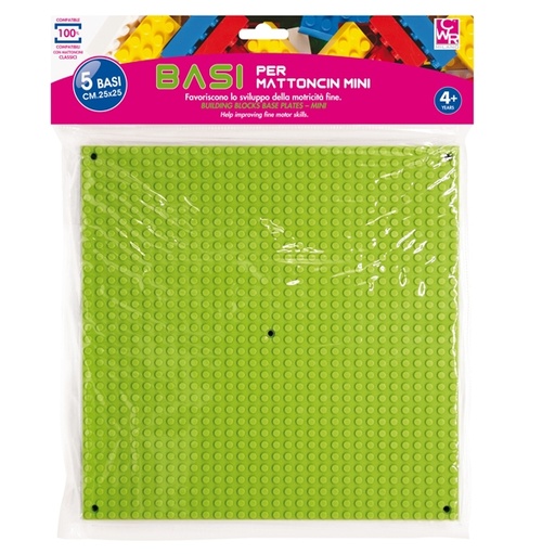 [D88987] 5 basi per costruzioni Micro 25x25cm in colori assortiti CWR