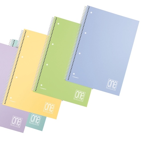 [D89096] Quaderno spiral. ppl c/fori A5 80fg+1 80gr 1 rigo Pastel One Color Blasetti