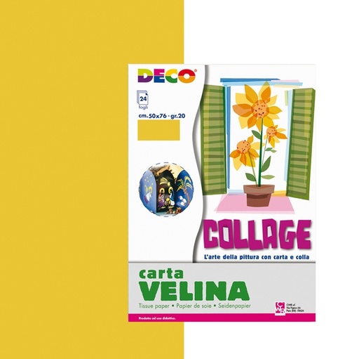 [D89147] BUSTA DI CARTA VELINA 24FG 50X76CM ORO DECO