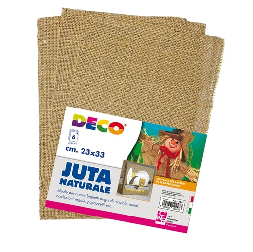 [D89149] CONFEZIONE 6 PEZZI JUTA NATURALE 23X33CM 12247 DECO