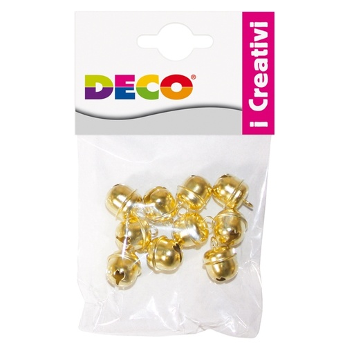 [D89151] Busta 10 sonagli dim. 14,5mm in metallo color oro 11490 DECO