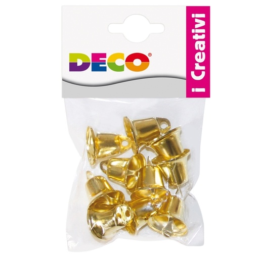 [D89152] Busta 10 campanellini dim. 22mm in metallo color oro 11491 DECO