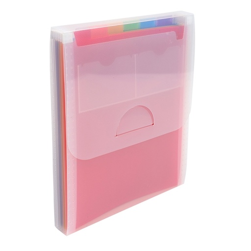 [D89313] Classificatore valigetta verticale cristallo 25,5x30,5 cm - 6 tasche Exacompta