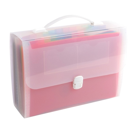 [D89314] Classificatore valigetta c/maniglia cristallo 33x29 cm - 24 tasche Exacompta