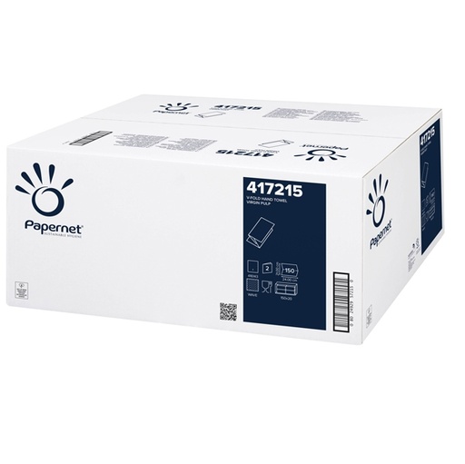 [D89377] Pacco 150 asciugamani piegati a V goffrato a onda Papernet
