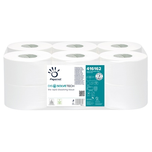 [D89381] Carta igienica MINI Jumbo diam.20cm - 300mt Dissolvetech Papernet