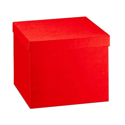 [D89391] Scatola c/coperchio 30x30x24cm seta ross