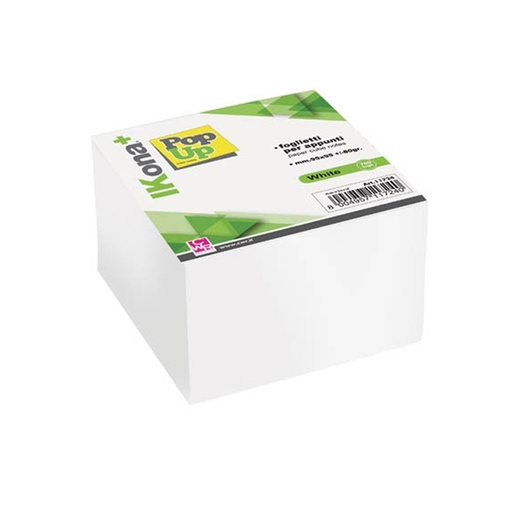[D89398] Cubo foglietti carta bianca 700fg 9,5x9,5cm IKONA+