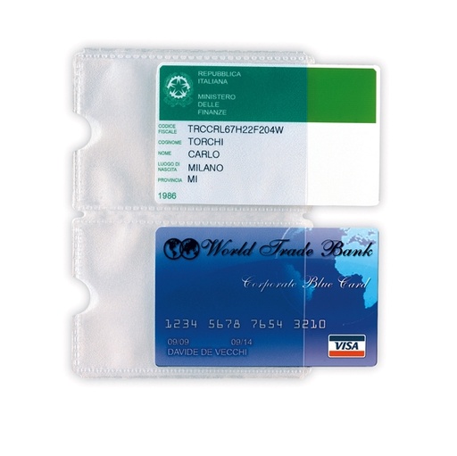 [D89443] Busta porta card 2P TRASP. 2 tasche 5,8X8,7CM Sei rota