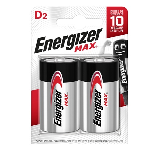 [D89485] Blister 2 pile torcia D - Energizer Max