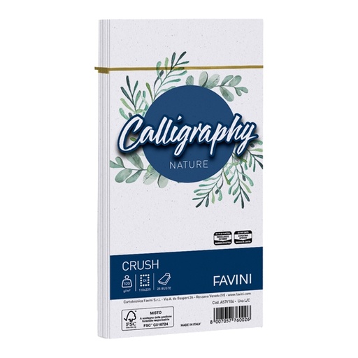 [D94688] 25 buste Calligraphy Nature CRUSH 120gr 110x220mm uva FAVINI