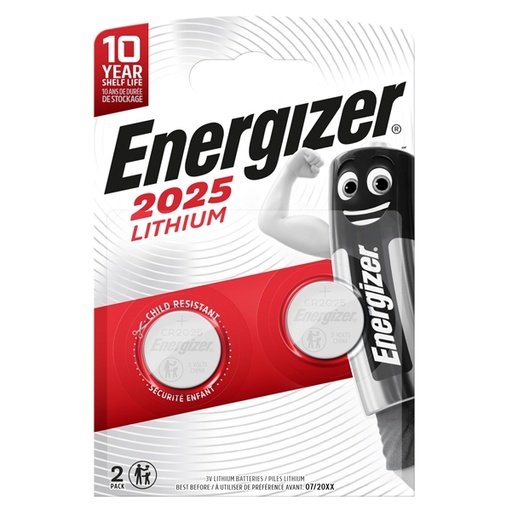[D89497] Blister 2 pile CR2025 Lithium - Energizer Specialistiche