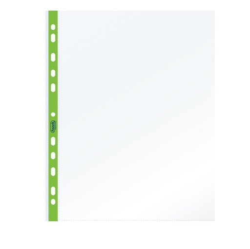 [D89511] 25 Buste forate c/ banda verde NEON 22X30cm Favorit