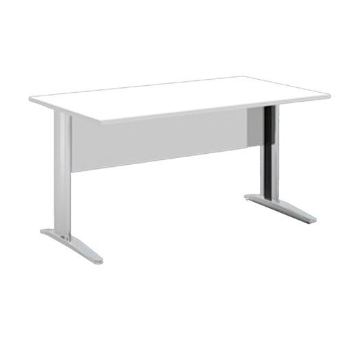 [D89528] Scrivania lineare 120X80cm Bianco - EASY METAL