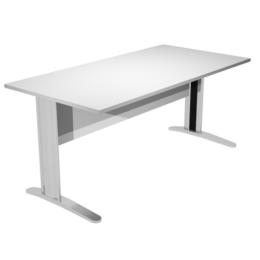 [D89532] Scrivania lineare 120X80cm Grigio - EASY METAL