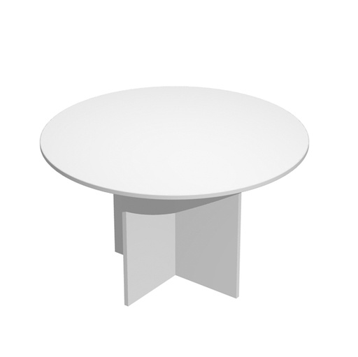 [D89536] Tavolo riunioni 4 posti diam.120 x H72cm Bianco - EASY