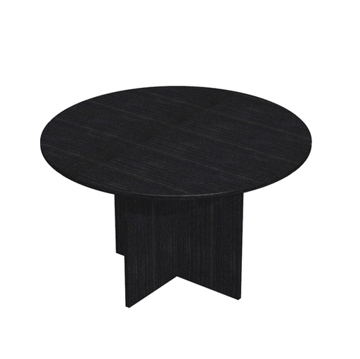 [D89538] Tavolo riunioni 4 posti diam.120 x H72cm Nero venato frassino - EASY