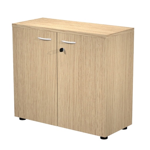 [D89571] Armadio modulare basso a 2 ante battenti 90x44cm - H85cm Rovere