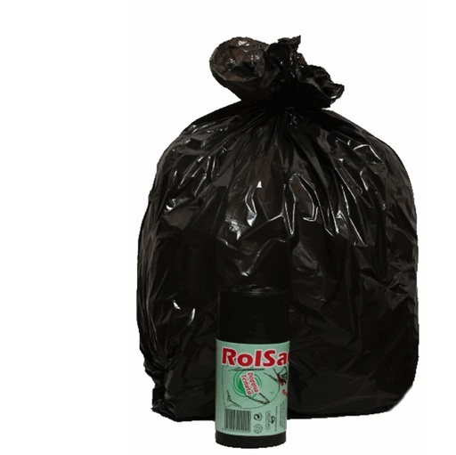 [D89600] 20 Sacchi neri 50x60cm 30Lt 16µ Rolsac