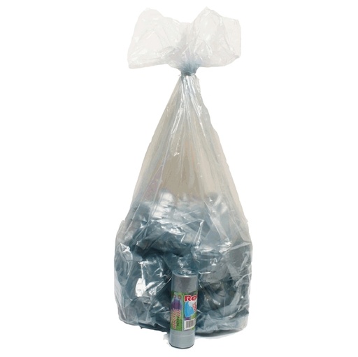 [D89610] 10 Sacchi Azzurro trasp. 70x110cm 110Lt 22µ Rolsac