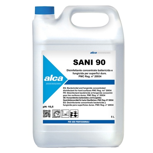 [D94714] Disinfettante concentrato battericida e fungicida SANI90 Tanica 5Lt Alca
