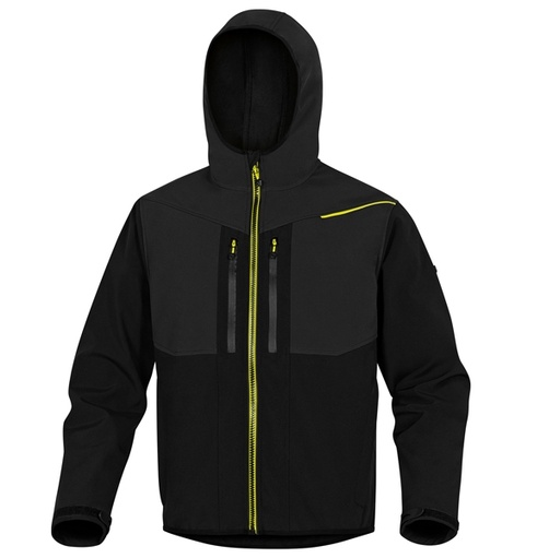 [D89929] Giacca softshell Horten 2 Tg. M nero/giallo