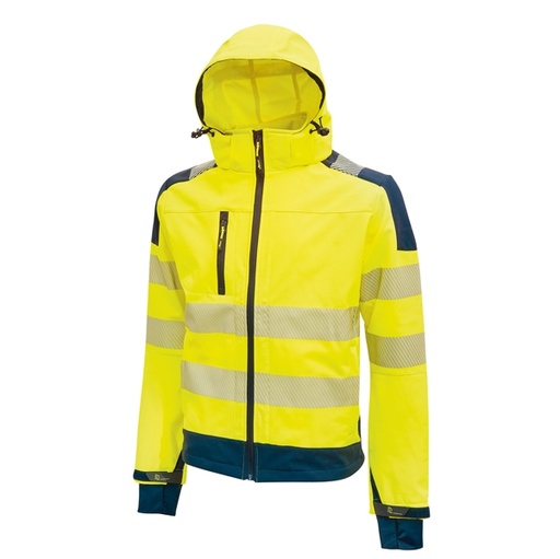 [D89949] Giacca Softshell alta visibilita' Miky giallo fluo Taglia M U-Power