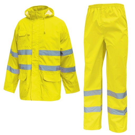 [D89966] Completo antipioggia alta visibilita' Cover giallo fluo Taglia L U-Power
